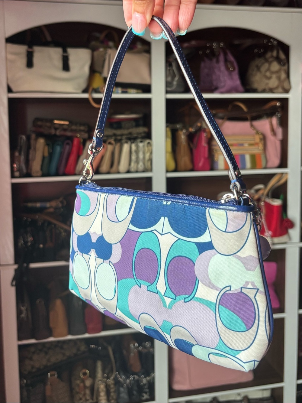 COACH Ashley Scarf Print Wristlet Mini Bag - Picture 8 of 13